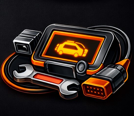 Vehicle diagnostic scanner icon representing mobile car diagnostics