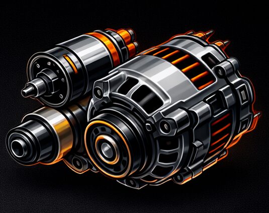 Starter and alternator replacement icon representing mobile electrical repair